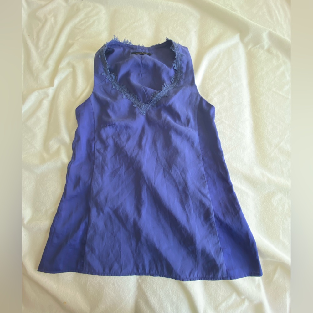 Nanette Lepore Vibrant Blue Lace Trim Top